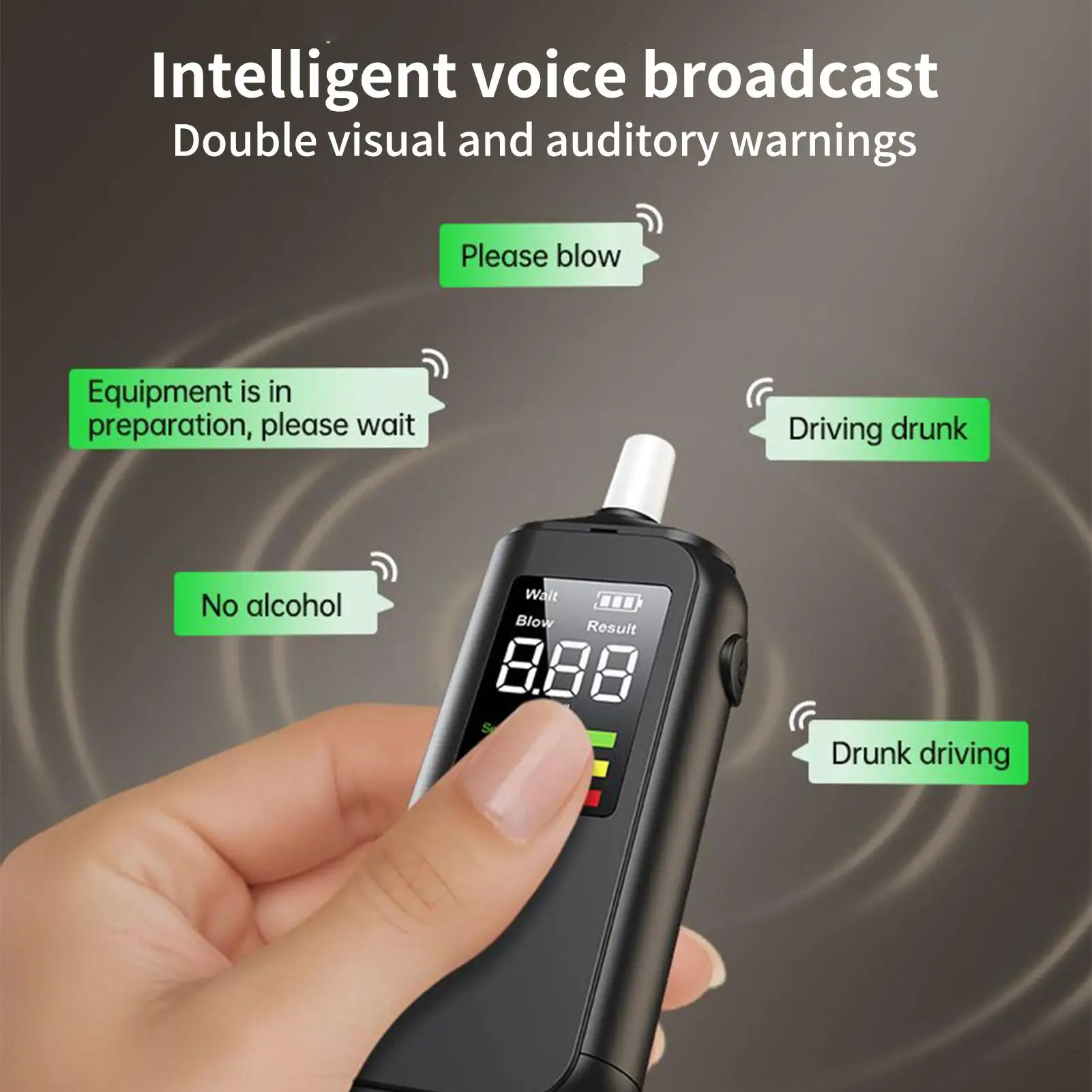 

Алкотестер для алкоголя, высокая точность с 5 мундштуками, алкотестер для тестирования алкоголя для мужчин, женщин, сбор отца, мужа