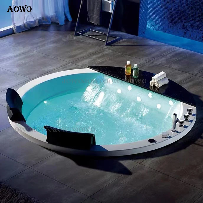 Indoor Drop in Round Spa Hot Tub Luxurious Bubble Bath Soaking Massage Jakuzzy with air Jets