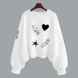 2023 New Spring and Autumn Fashion Trend Simple Round Neck Print Casual Loose Thread Long Sleeve Student Oversized Sweater