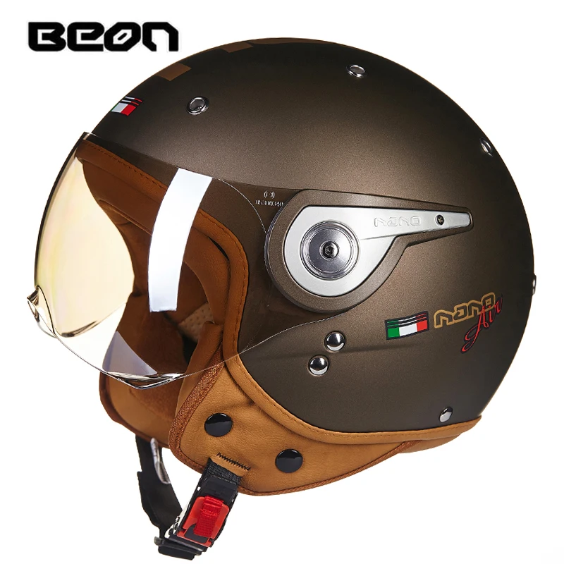 

Capacete BEON 110A Retro Motorcycle Helmet beon vintage open face motorbike jet helmets Casco ECE Certification