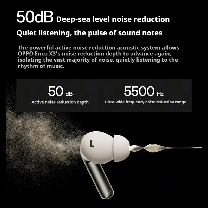 سماعات OPPO Enco X3 الأصلية TWS سماعة لاسلكية تعمل بالبلوتوث 5.4 سماعات أذن نشطة للحد من الضوضاء 54 مللي ثانية سماعة رأس منخفضة الكمون