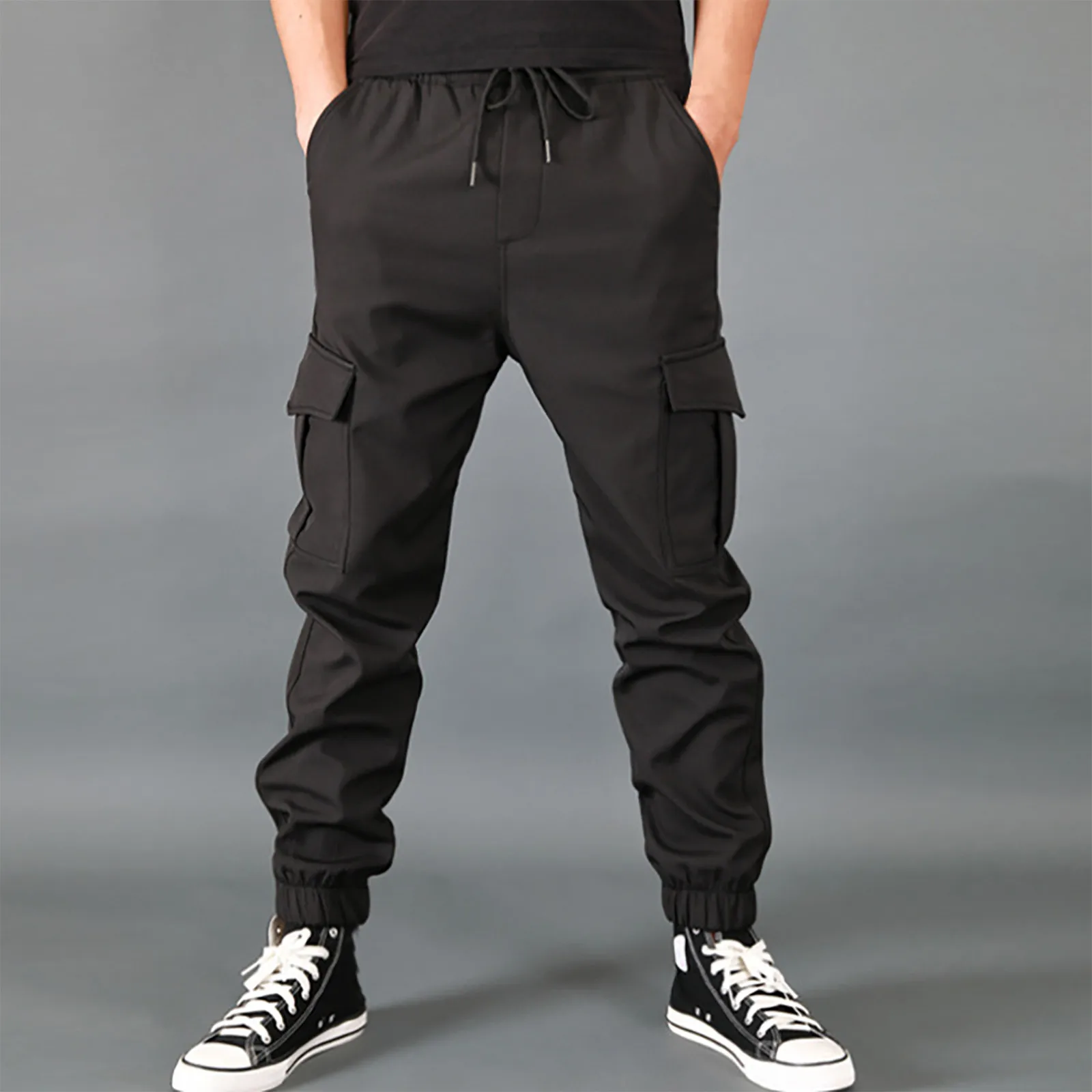 

Man Cargo Pants Summer New Solid Color Casual Pockets Thin Style Outdoor Slim Fit Pant Men Clothing Street Y2k Straight Trousers