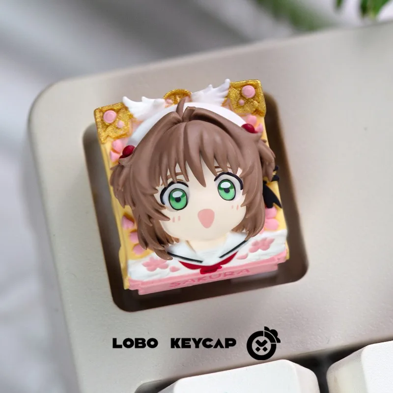 KINOMOTO SAKURA 3D Printed Resin Custom Artisan Keycap Mechanical Keyboard Cute Point Keycap PC Gaming Keyboard DIY Collect Gift