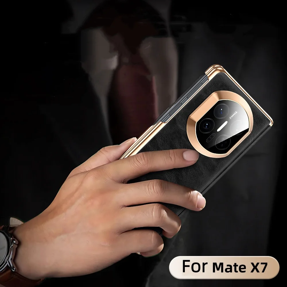 

Чехол из натуральной воловьей кожи с маслом и воском для Huawei Mate X7, защитный чехол на петлях