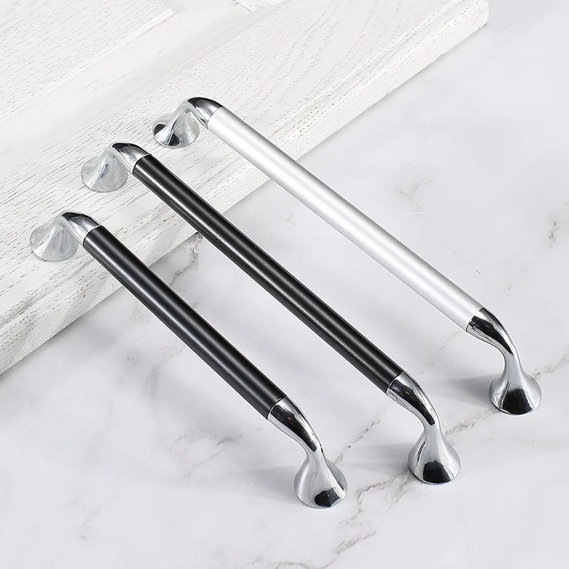 Black Cabinet Door Handle Drawer Wardrobe Shoe Cabinet Door Handle Light Luxury High-grade Solid Wood Cabinet Door Handle