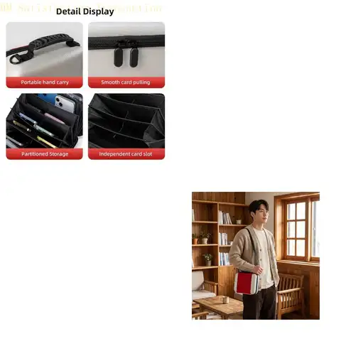 AXYB Phone Storage Holder with Divider, 16 Pocket Layout and Wrap Close Design for Mobile Device Transfer Work