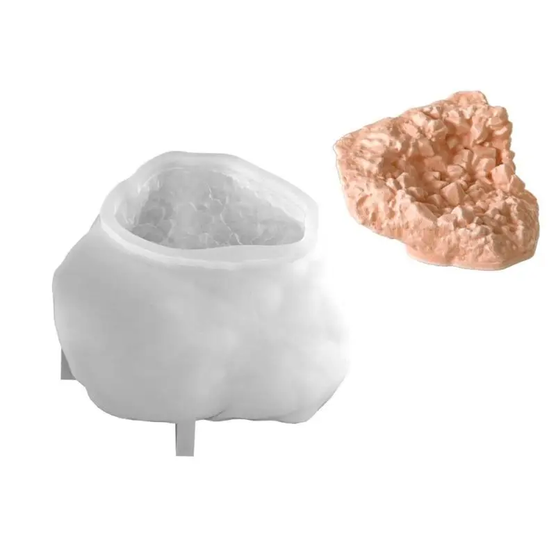 

E8BD Stone Textured Silicone Molds for Epoxy Resin Soap Making Molds Rock Stone Silicone Molds for Candle Soap