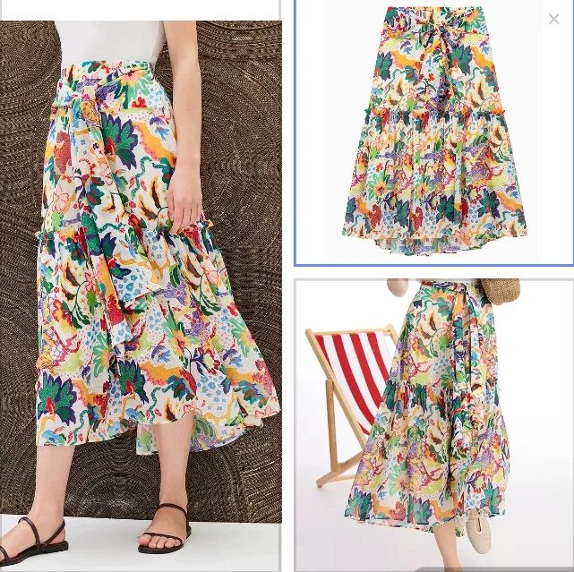 

Оригинальный экспортный заказ - Новая летняя юбка в испанском стиле с принтом и кружевом, средней длины.