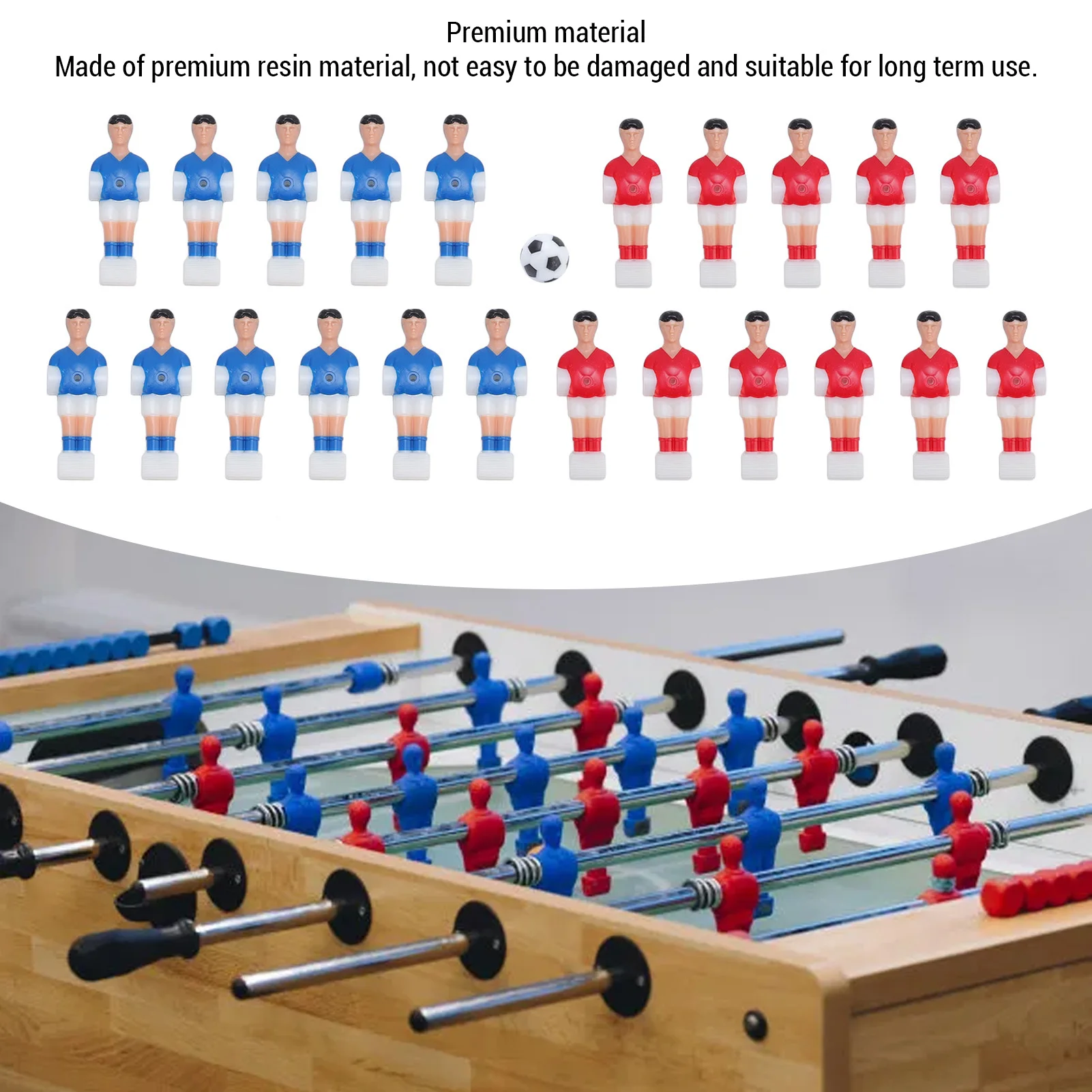 

Foosball Men Replacement Realistic Fine Craftsmanship Funny Table Football Men with Soccer Ball for 4824 Table Football Machine