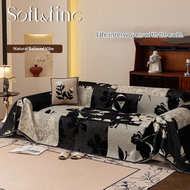 Nordic Printed Full Set Of Sofa Towels Schneier Sofa Cover Scratch Resistant Three Seater Cushion Living Room Decoration