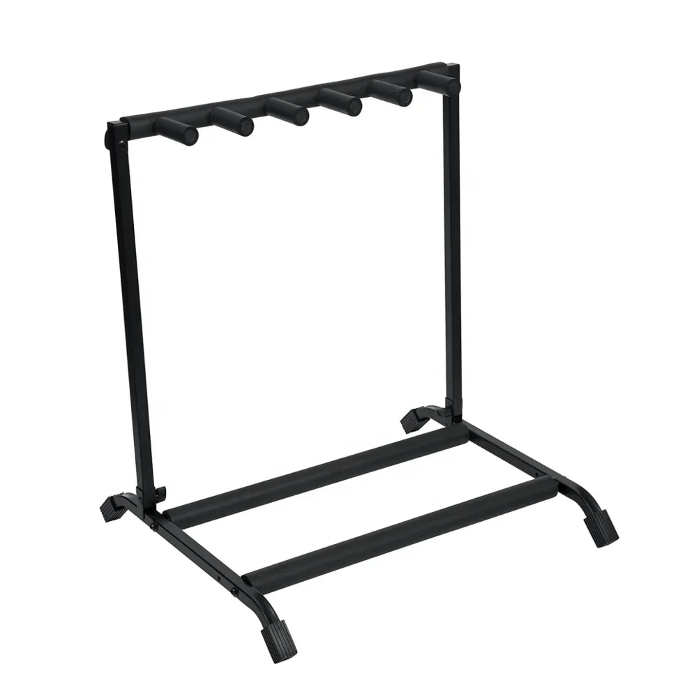 Multi Guitar Stand Rack , Folding 5 Holder Guitar Display Rack Hangers, Portable Floor Guitar Rack with Padded Foam