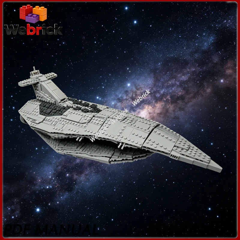 

MOC Bricks Military Spaceship Building Blocks Futuristic Space Combat Vessel, Detailed Model for Military Sci-Fi Fans 1054PCS