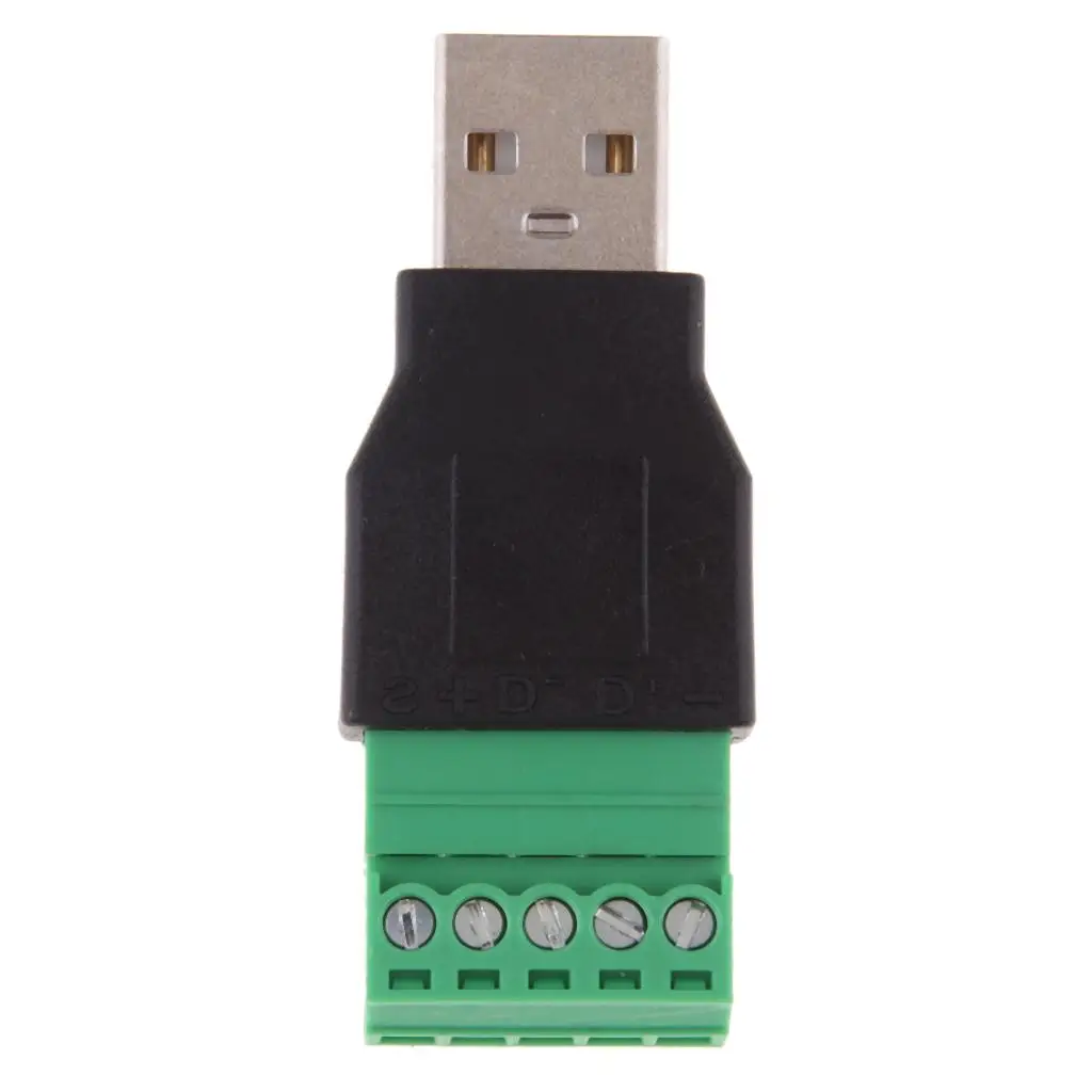 USB 2.0 A Conector Parafuso Bloco Terminal, macho para 5 Pin conector fêmea