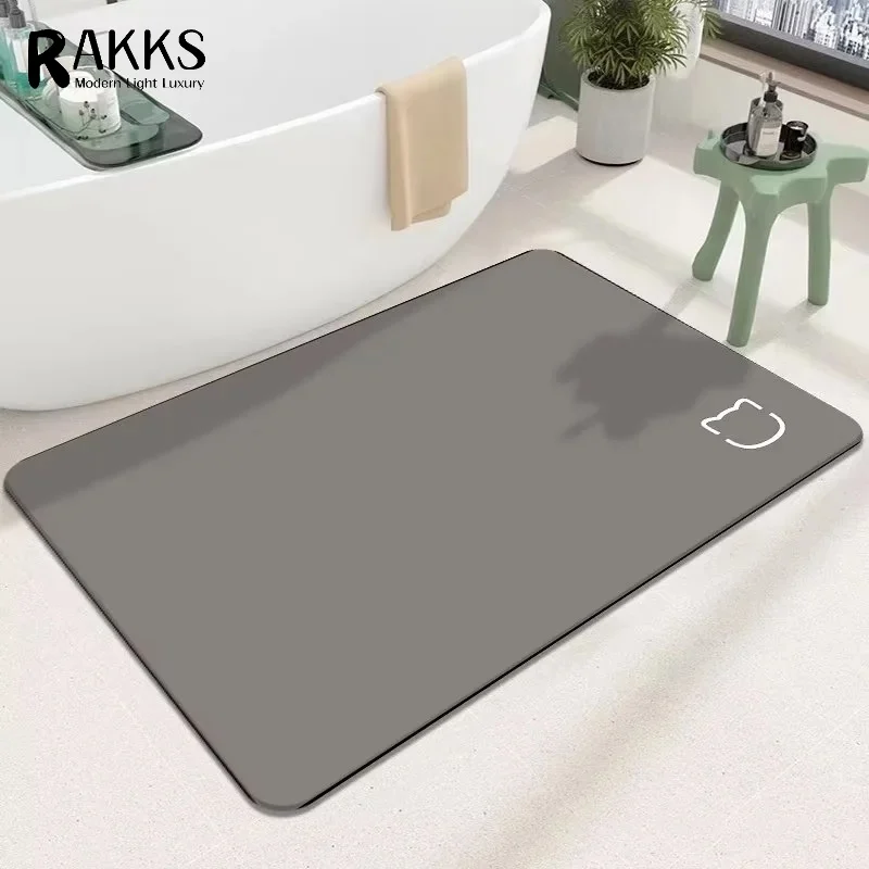 

RAKKS Premium Diatomite Bath Mat Fast Drying, Non-Slip Durable Stone Floor Absorbent Mat for Bathroom & Shower Home Carpet Rug