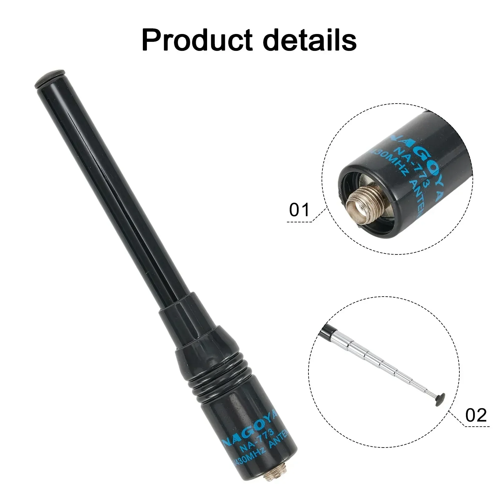 Antenna SMA-femmina NA-773 bidirezionale nera per Baofeng -5R -B5 82 BF-888s Antenna flessibile telescopica dual band radio