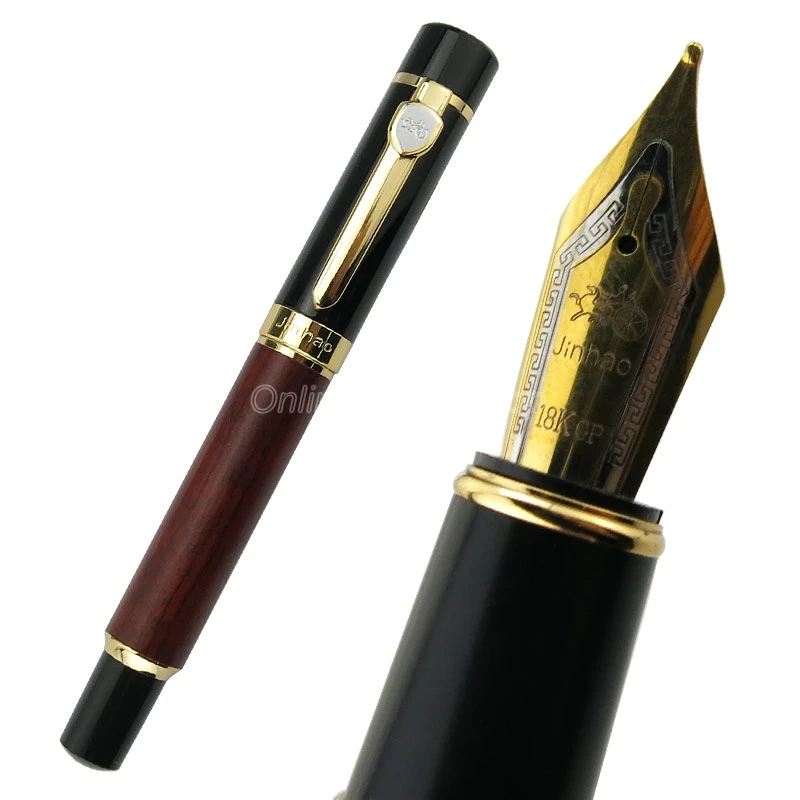 

Jinhao 650 High Grade Medium nib & Bent Nib Fountain Pen Natural Red Wood Barrel Writing Gift Pen Big Size Fountain Pen JF004