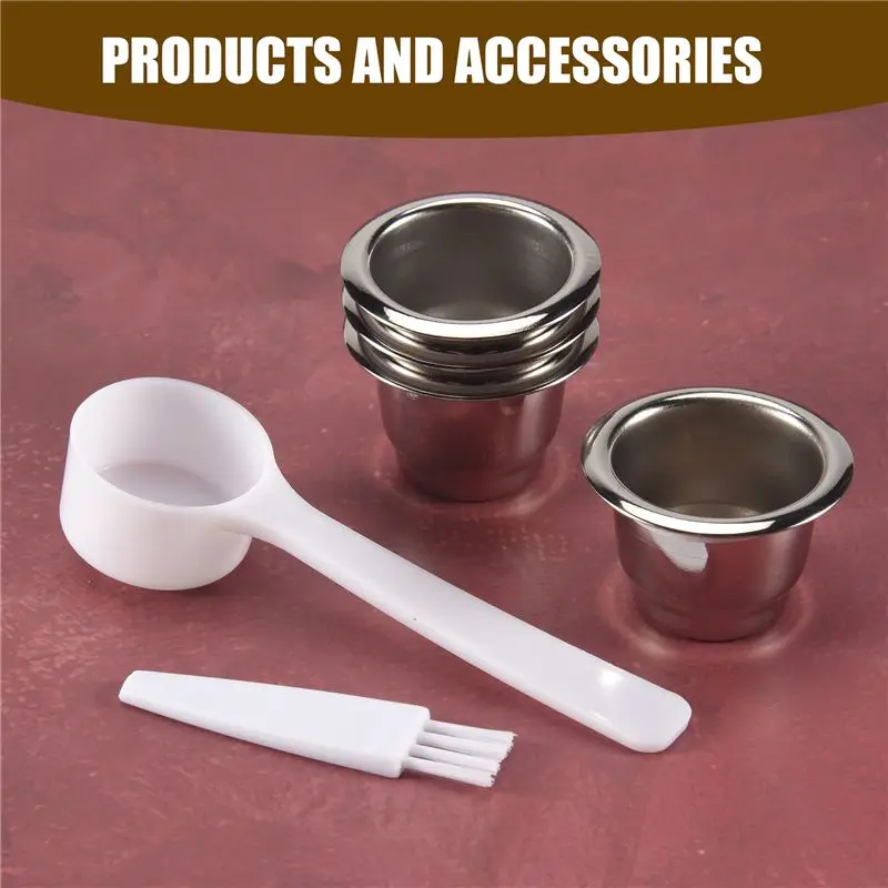 4Pcs For Nespresso Stainless Steel Refillable Coffee Capsule Coffee Filter Reusable Coffee Pod Reusable Cafe Machine DIY Limited