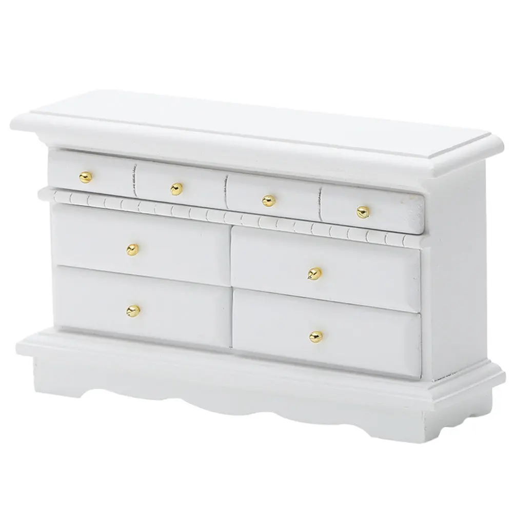 

1Pcs Mini Furniture Decor Mini House Side Cabinet with Movable Drawers Realistic Lightweight Small Cabinet for DIY Miniature