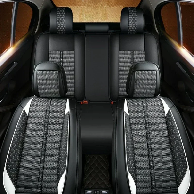 FOR HONDA Car seat cover breathable artificial leather linen spliced ​​wear-resistant soft and comfortable full wrap seat cover