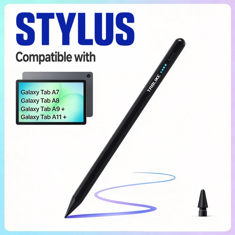 Tablike Touch Screen Stylus for Samsung Galaxy Tab A9/A9 Plus/A11/A11 Plus/A8/A7 Lite, Writing Pencil Rechargeable Tilt Pen