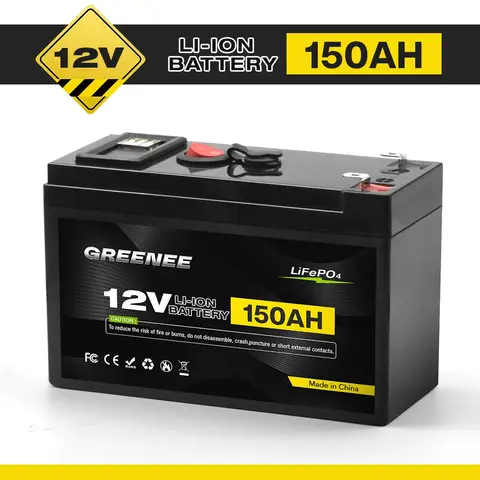 12V 150Ah 리튬 LiFePO4 딥 사이클 배터리, 4000+ 사이클 충전식 배터리, 태양광/풍력 발전용 리튬 인산철 배터리