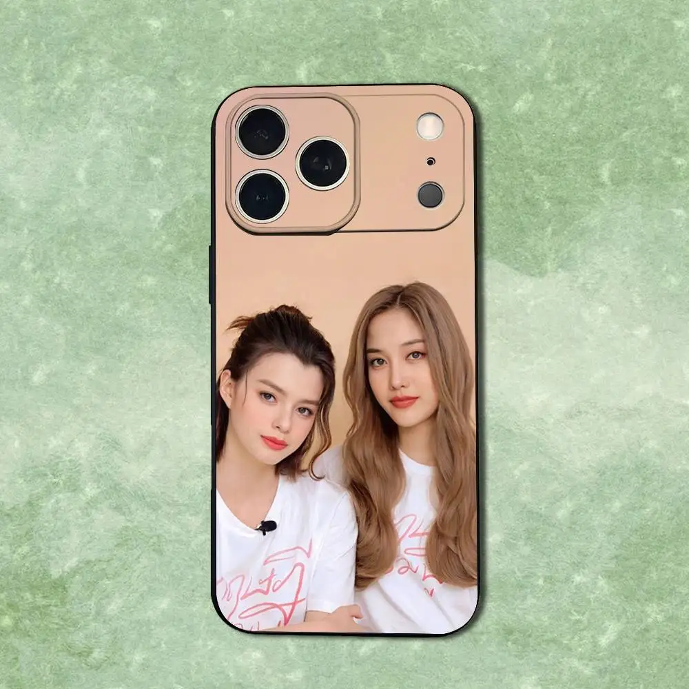 حافظة هاتف Pink T-Theory Freen B-Becky لهاتف iPhone 14,13,17,12,11,16,15,Plus,Pro Max,XS,X,XR,SE,Mini,Soft غطاء أسود من السيليكون