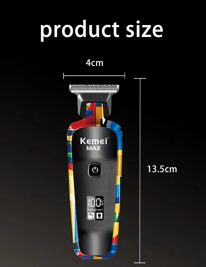 Kemei Rechargeable Graffiti Pattern Electric Hair Clipper Professional Barber Trimmer Man Shaver Km-MAX2092 KM-MAX5090 KM-RS7098