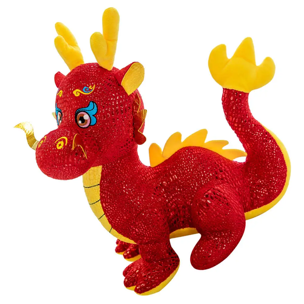 1 Piece Adorable Stuffed Dragon Mascot for Chinese New Year Decor Living Room Bedroom Office Party Gift Zodiac Year Celebration