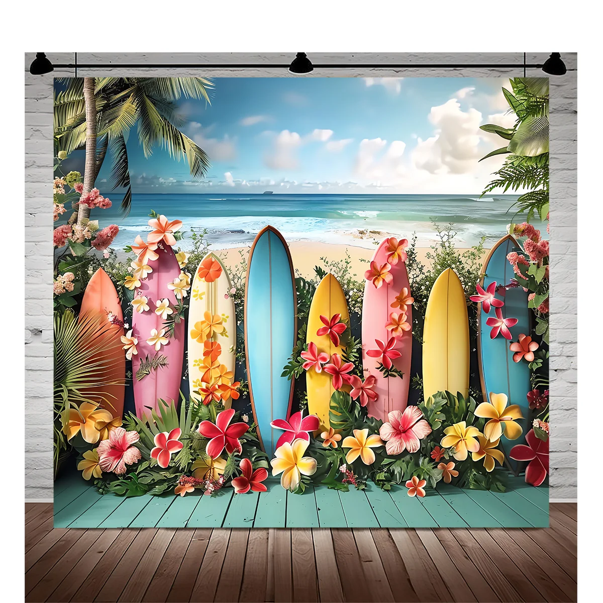 Easter Day Photography Backdrops Props Rabbits Colorful Eggs Wood Children's Portraits Birthday Party Background AG-02