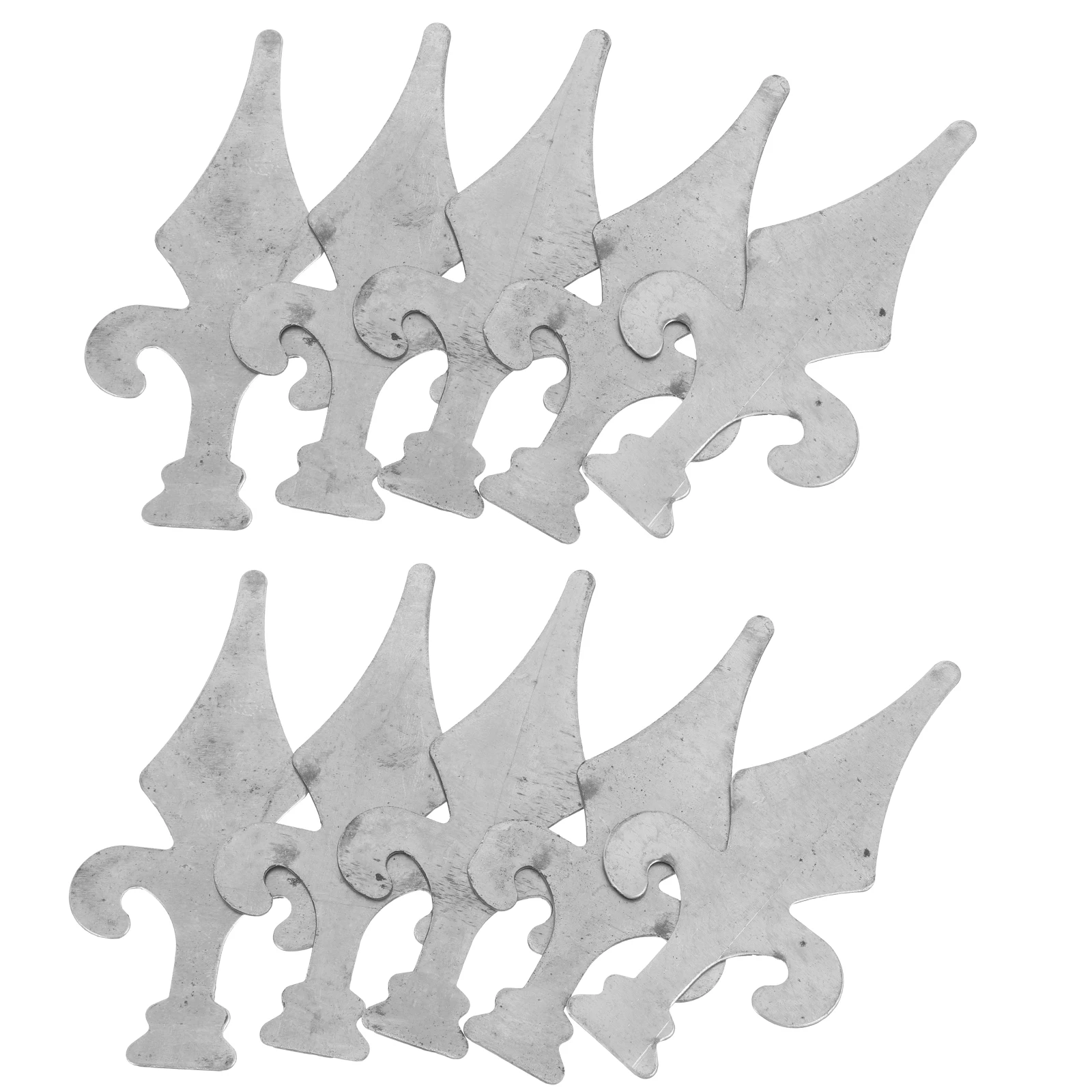 

10pcs 10 Galvanized Iron Fence Topper Heads Decorative Finials for Fence Posts Large Metal Garden Gate Accessories