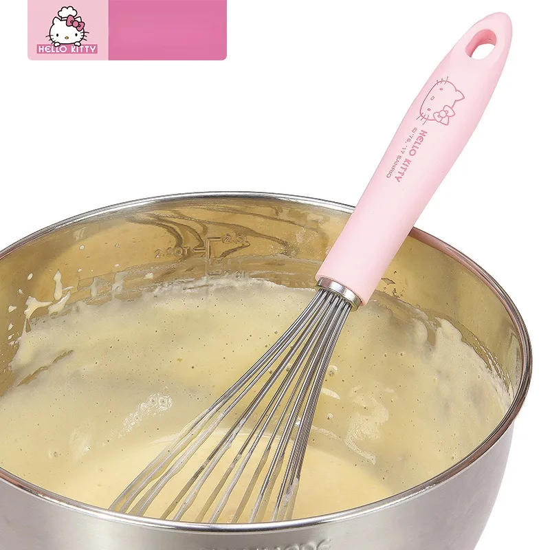 Sanrio Hello Kitty Hand Whisk Bake Tool Egg Agitator Stainless Steel Eco-Friendly Cartoon Cream Mixer Tools Kitchen Egg Whisk