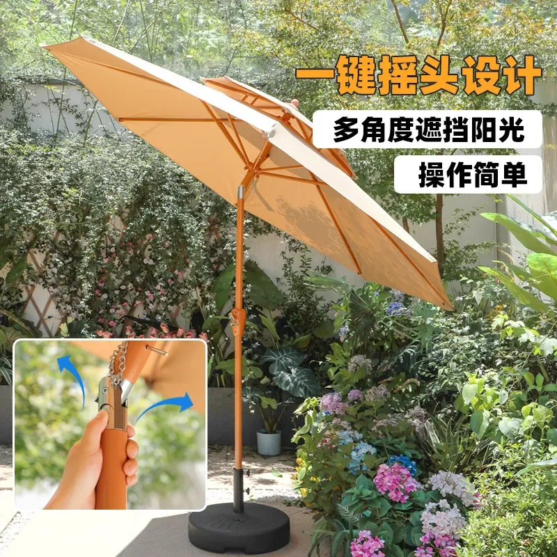 Garden Umbrella Plant Parasol Internet celebrity Yard Umbrella Outdoor Rooftop Garden Villa Coffee Pendulum Folding