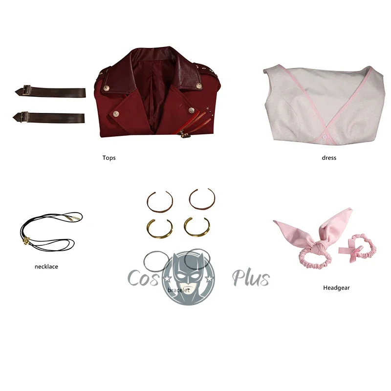 FF7 Remake Aerith Gainsborough Cosplay Costume Final Fantasy Halloween Outfit Fancy Party Dress Women  Jacket Outfit Set - Image 5