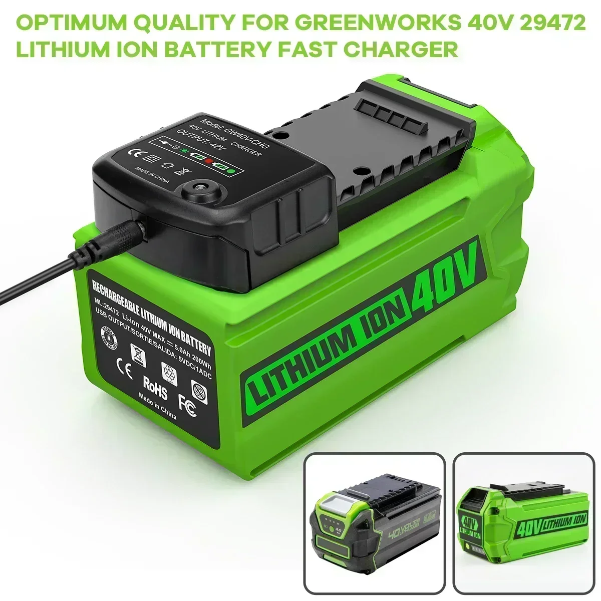 40V 6Ah rechargeable Battery Li-ion Battery for Greenworks Manufacturer Replacement Battery for Lawn Mower Power Tools