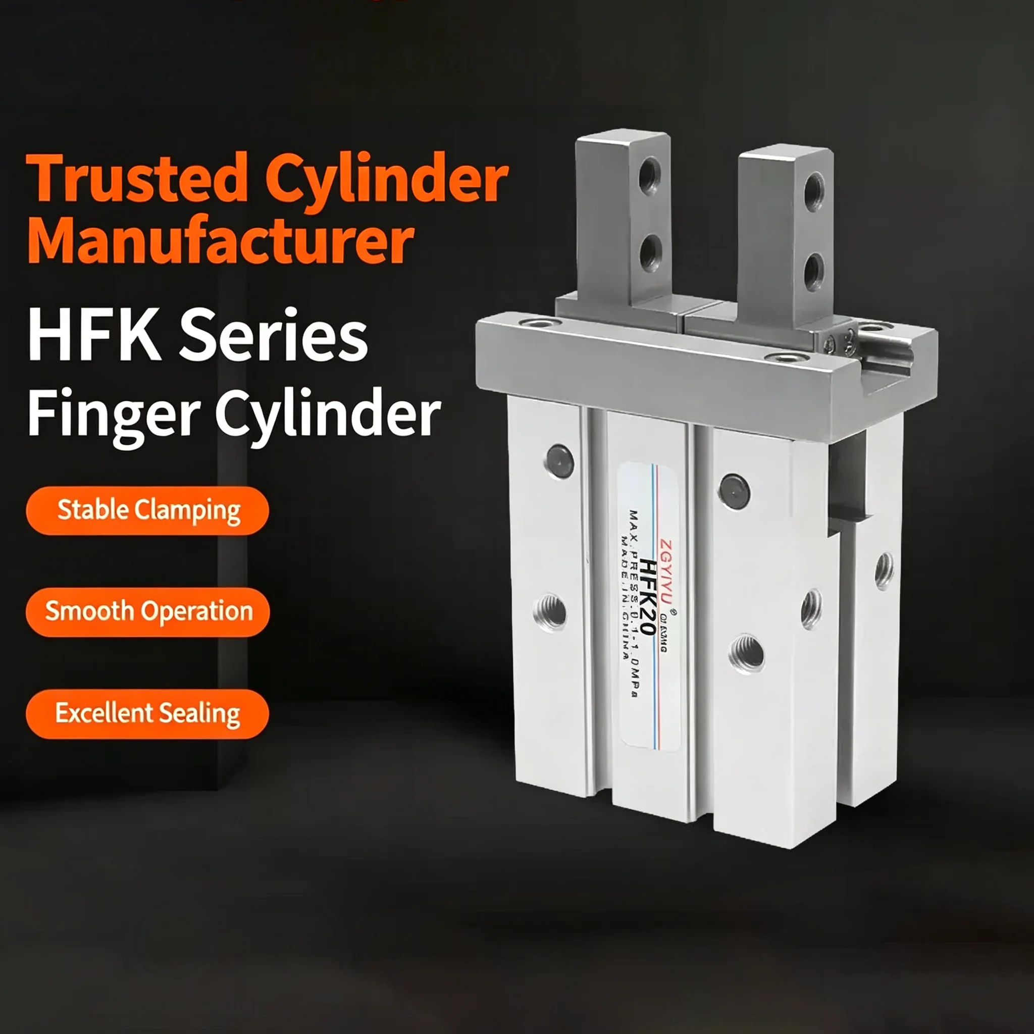 Gripper HFK10 HFK16 HFK20 HFK25 HFK32 HFK40Cylinder Double Acting Gripper Cylinder Parallel Style HFK Pneumatic Air