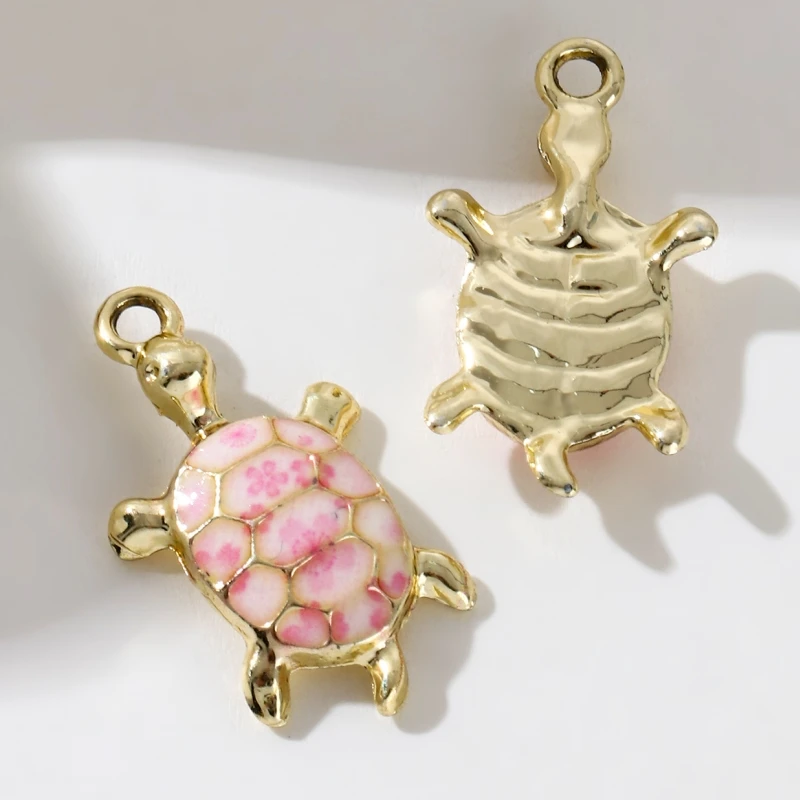 5pcs New Fashion Colorful Little Turtle Enamel Charms Cute Ocean Animal Pendants For Making Handmade DIY Jewelry Accessories