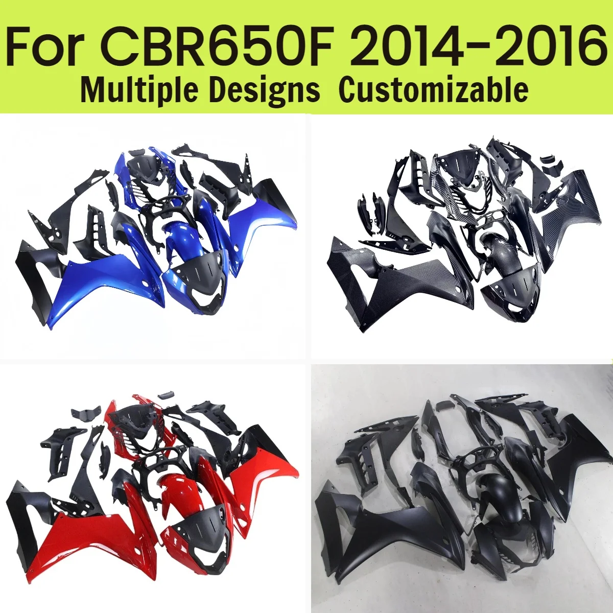 

Полный комплект обтекателей CBR650F 2014-2016, окрашенные обтекатели из ABS-пластика, комплект обшивки кузова для мотоцикла Honda CBR650F 14-16