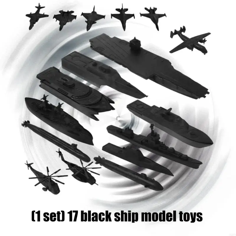 J2HD 17 pièces modèle d'avion navire réaliste Collection figurines ensemble Construction Marine