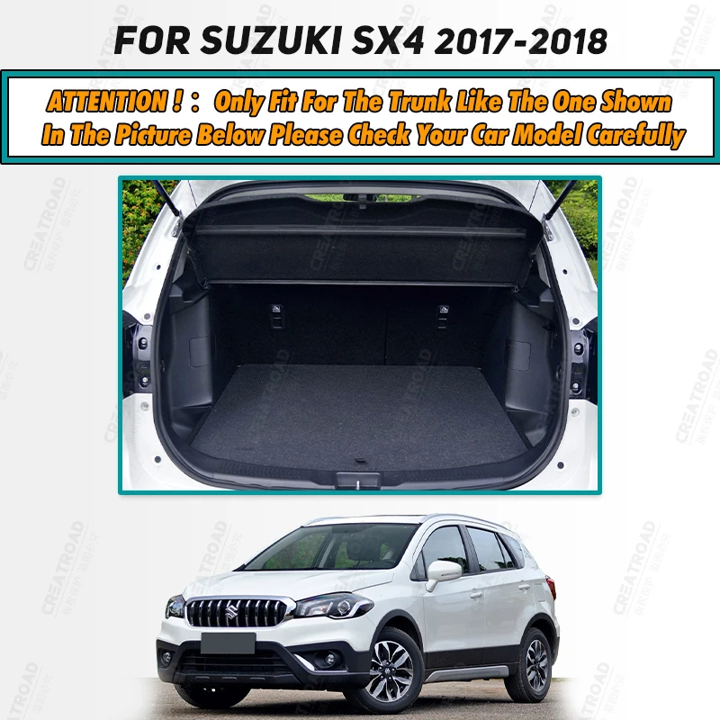 Auto Full Coverage Trunk Mat For Suzuki S-Cross SUV 2017 2018 Car Boot Cover Pad Cargo Liner Interior Protector Accessories