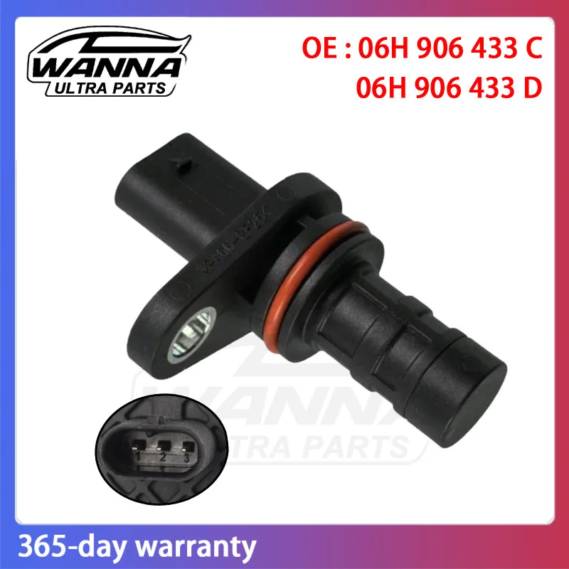 

OE 06H906433C 06H906433D Crankshaft RPM Sensor For Audi A4 Quattro A5 Sportback allroad Q5 VW Golf R 2015-2020 06H 906 433 C D