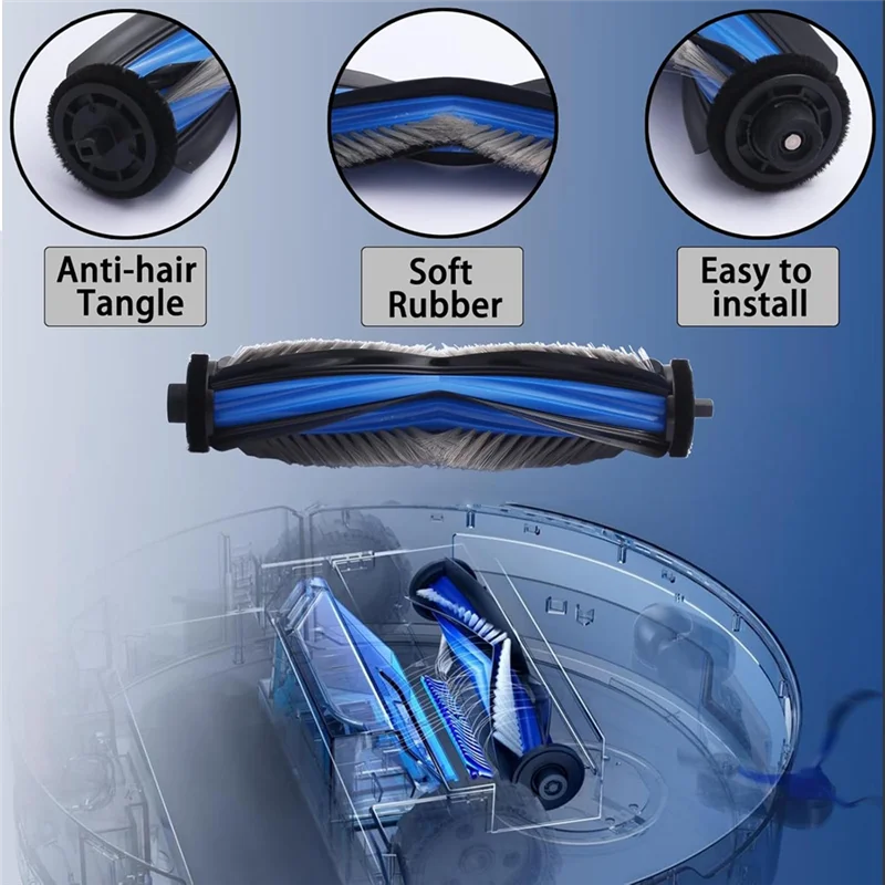 -ESTR piezas de repuesto para Ecovacs Deebot X8 Omni/X8 Pro Omni cepillo principal de goma filtros Hepa rodillos de limpiaparabrisas cepillos laterales polvo Ba