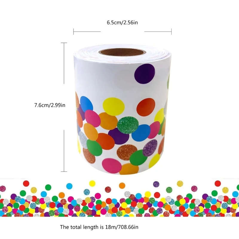 Borde adhesivo para tablón de anuncios, borde de punto colorido, adornos para aula