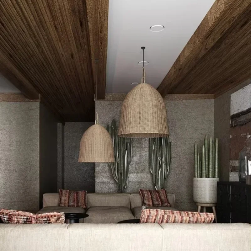 

2025 Bamboo Pendant Lamp Wabi Sabi Style Japanese Living Room Retro Lamp Chinese Homestay Bedroom Tea Room Zen Restaurant Lighti