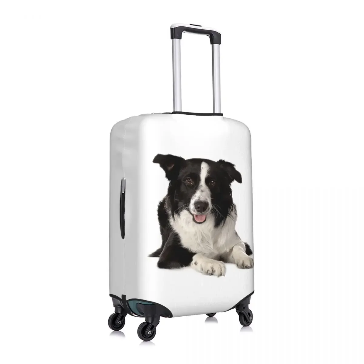 Custom Border Collie Luggage Cover Protector Elastic Pet Dog Gift Travel Suitcase Covers