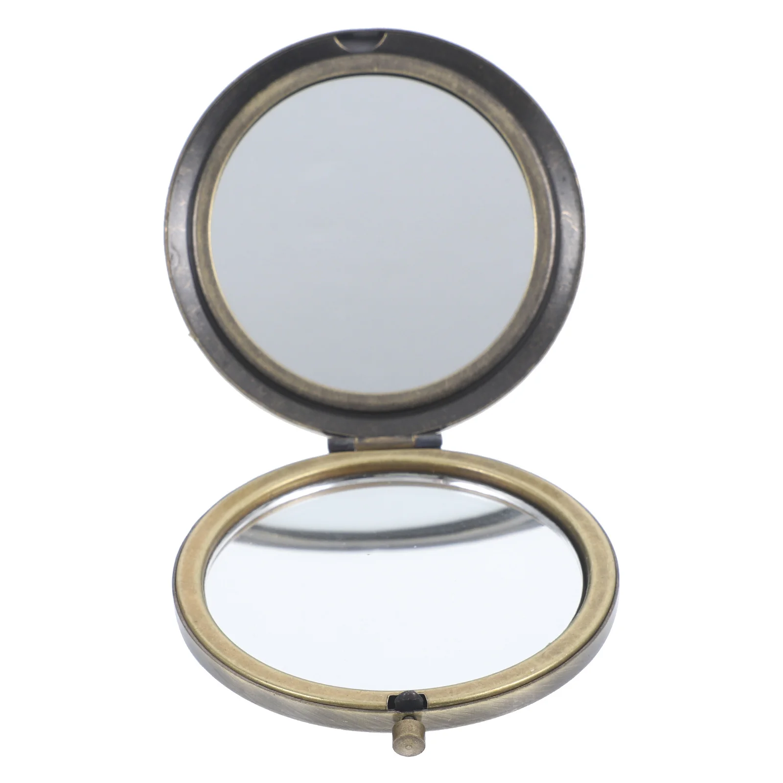Small Vintage Portable Makeup Mirror Dual-Sided Folding Compact Mirror for Travel Outdoor Girl Makeup Tool