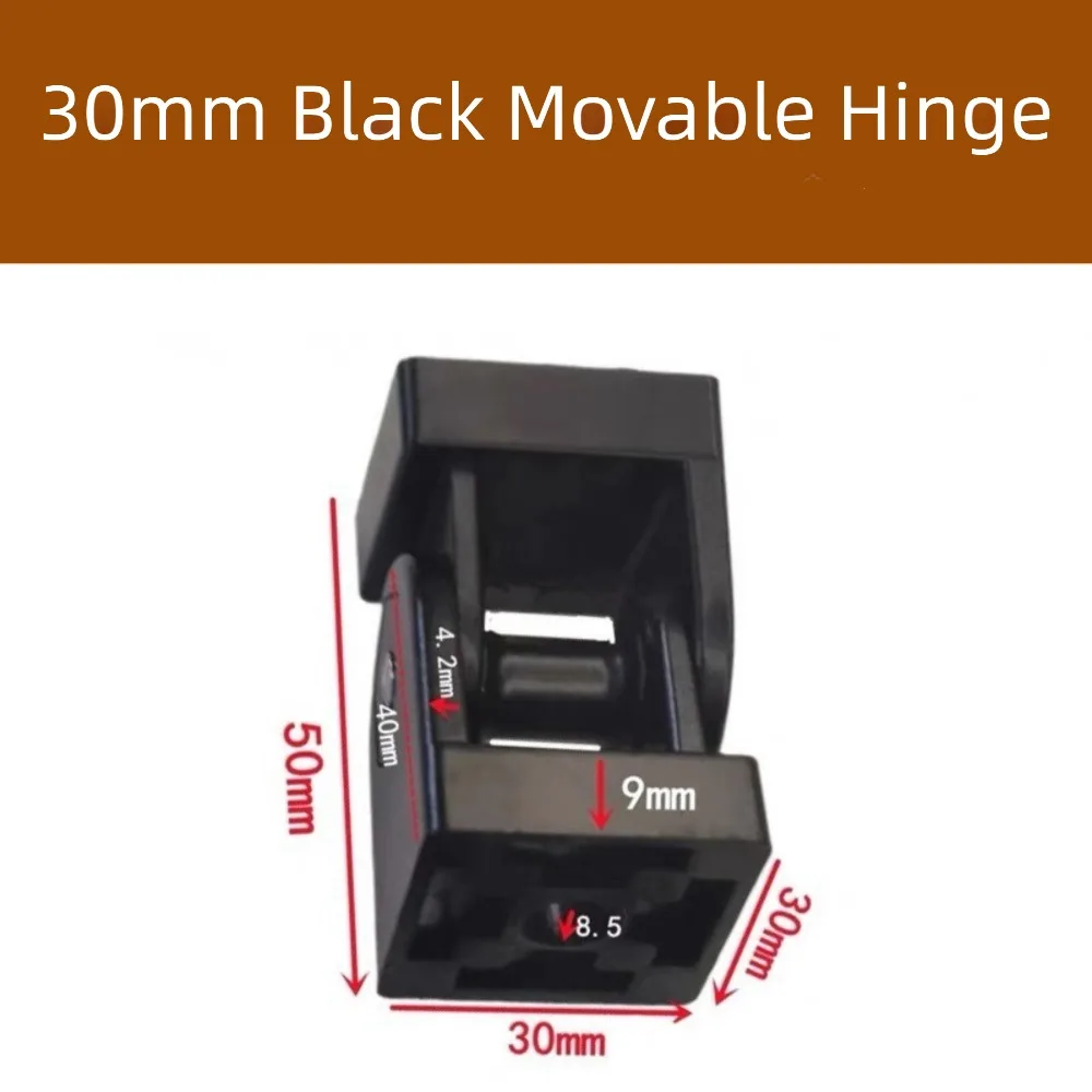 Zinc Alloy Hinge Connector Sliding Base Adjustable Hinge Right Angle Connector Flexible Pivot Aluminum Profile