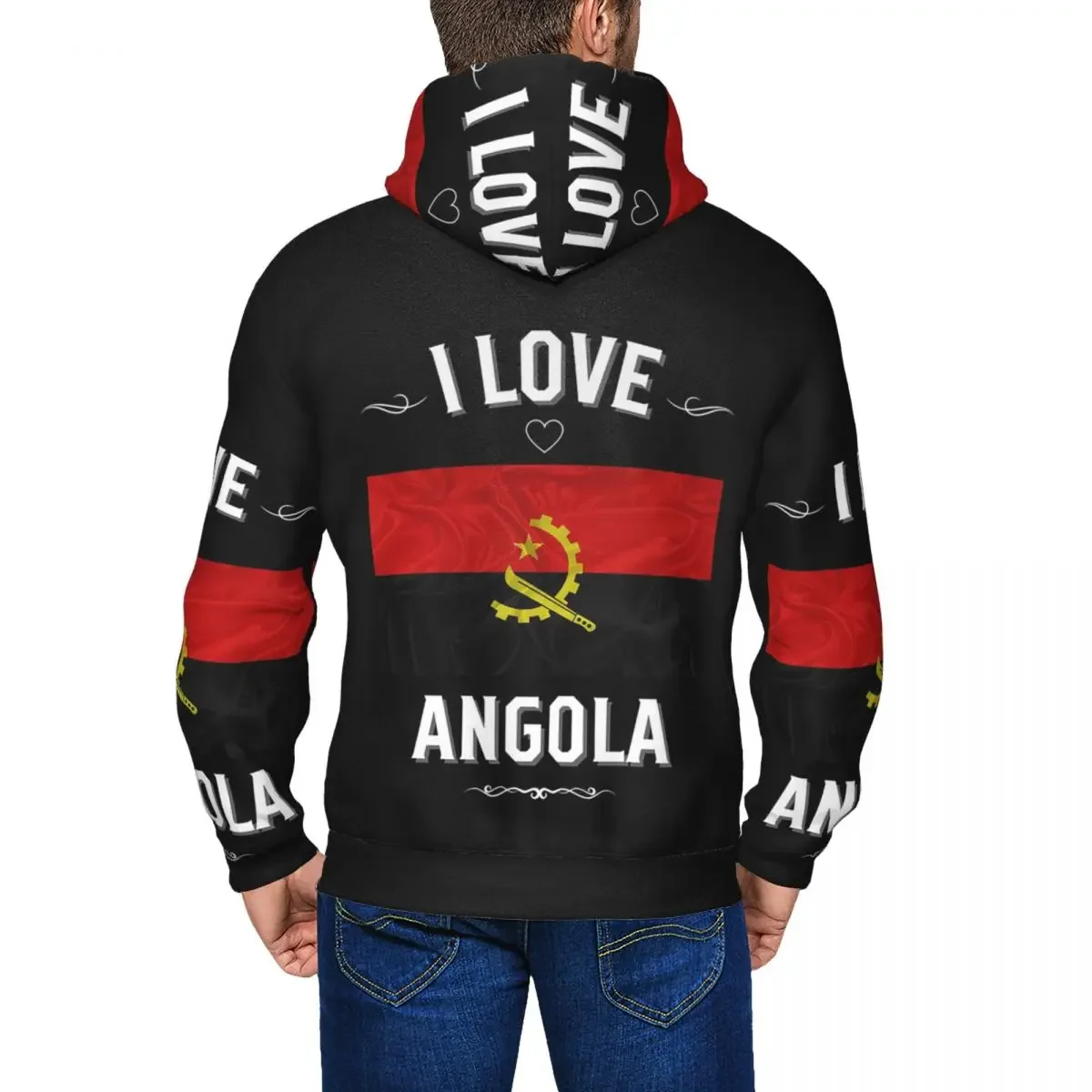 I Love Angola Flag Angolan Felpe con cerniera Pullover Hip Hop Autunno Inverno Felpe da donna da uomo Top a maniche lunghe
