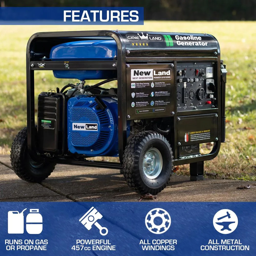 Original brand newNEW·LAND Electric Start 4kw 5kw 6kw 7kw 8kw Gasoline Power Open Type Portable Silent Generators 188F 13HP LPG