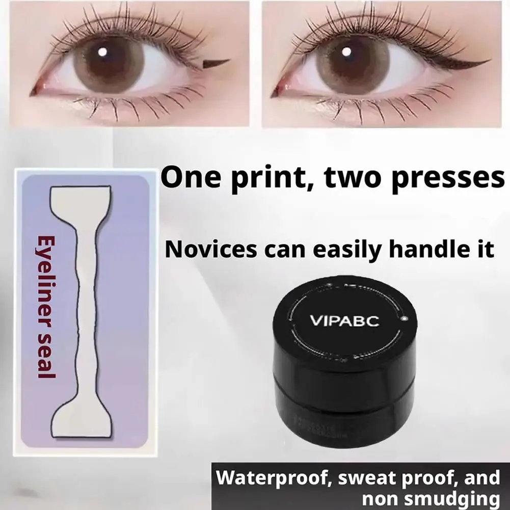 Wasserdicht Einfache Eyeliner Stempel Langlebige doppelseitige Wimpern Vorlage Mit Tinte Paste Schwarz Eye Liner Stempel Für Beginn U8o1