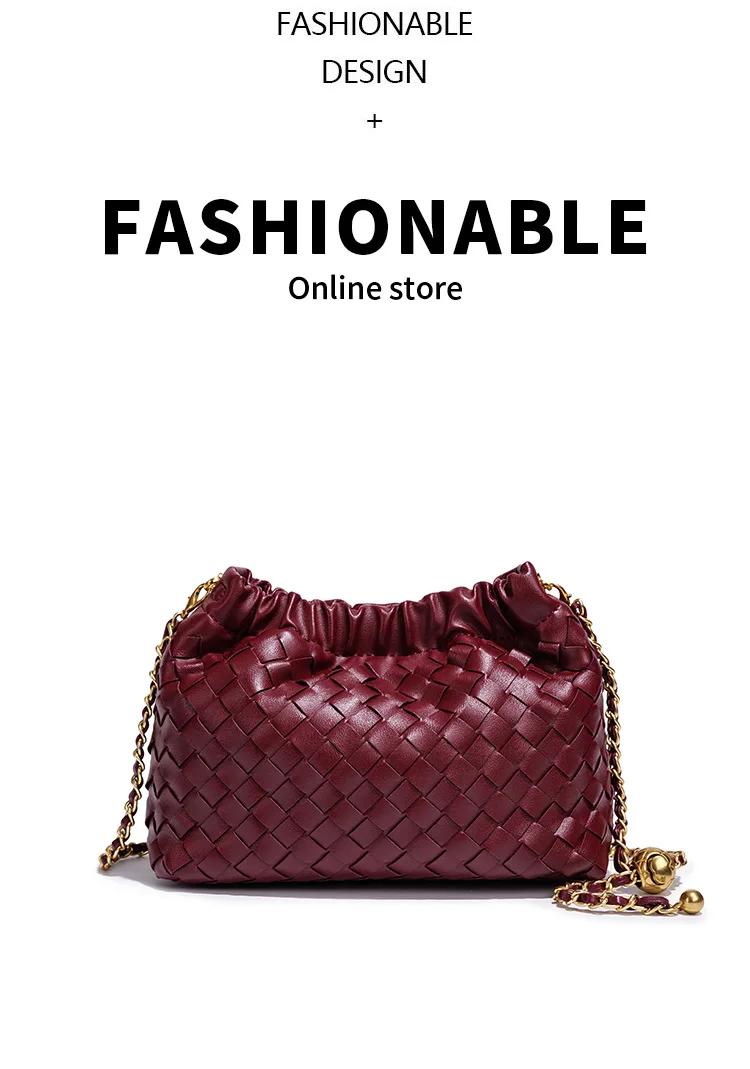 Bolso tejido a mano 2026, bolso nube, cadena pequeña, bolso bandolera, bolso de hombro versátil de lujo ligero para mujer, a la moda